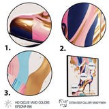 Pink And Blue Art Deco High Heel Boots III