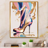 Pink And Blue Art Deco High Heel Boots III