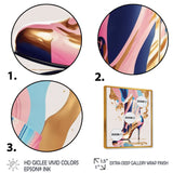 Pink And Blue Art Deco High Heel Boots III
