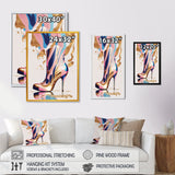 Pink And Blue Art Deco High Heel Boots III