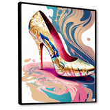 Pink And Blue Art Deco High Heel Shoes IV