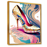 Pink And Blue Art Deco High Heel Shoes IV