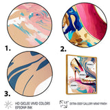 Pink And Blue Art Deco High Heel Shoes IV