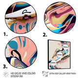 Pink And Blue Art Deco Sport Shoes