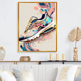 Pink And Blue Art Deco Sport Shoes