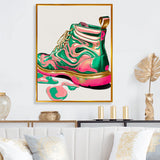 Pink And Green Art Deco Army Shoes