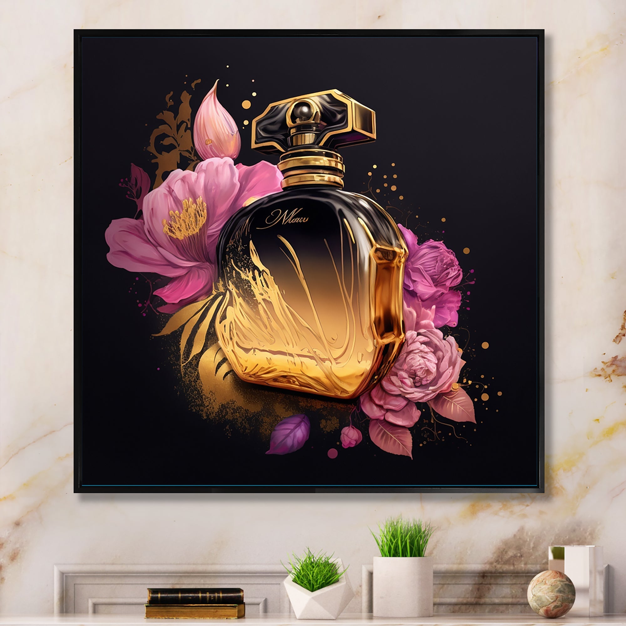 Chic Black And Gold Perfume Bottle V