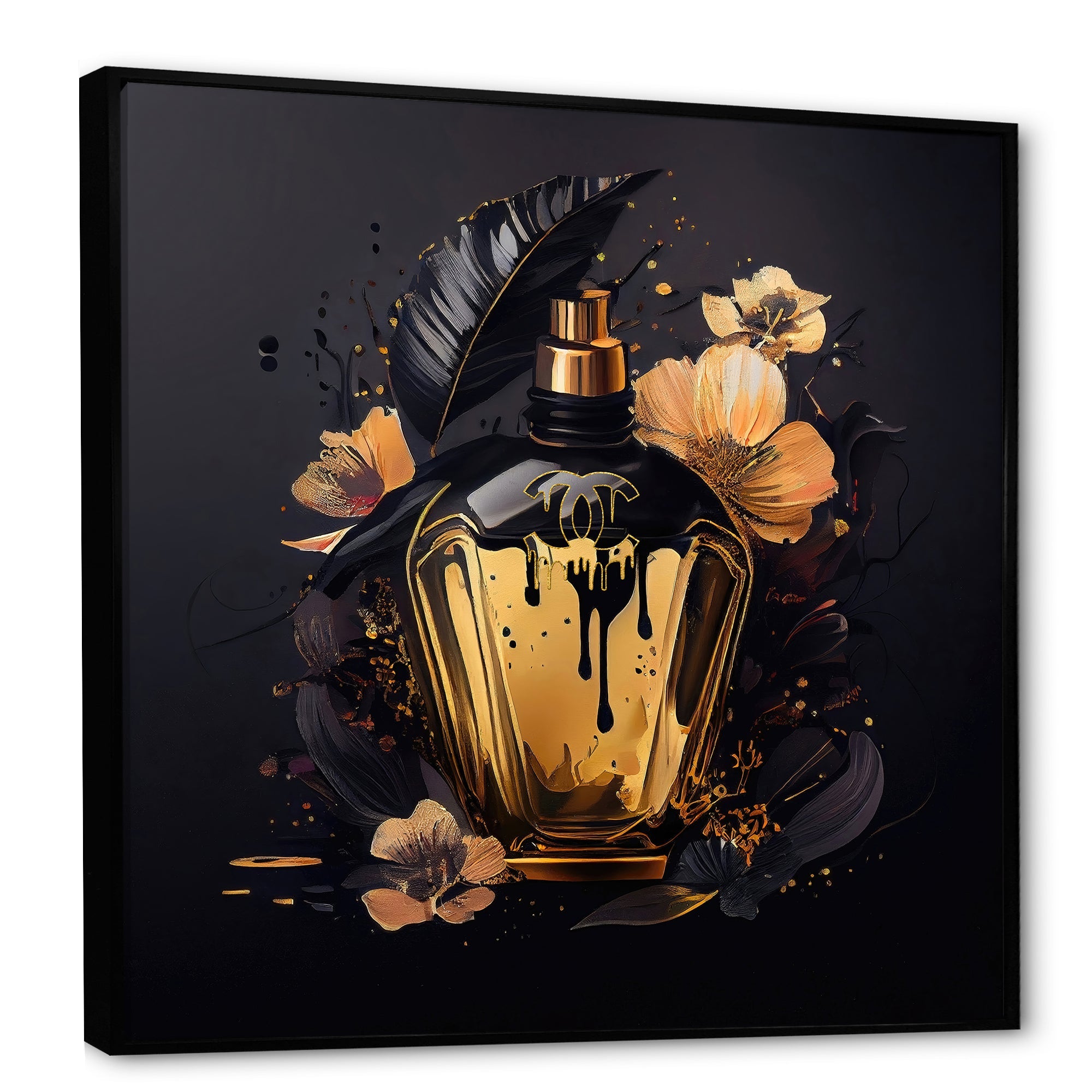 Chic Black And Gold Perfume Bottle IX