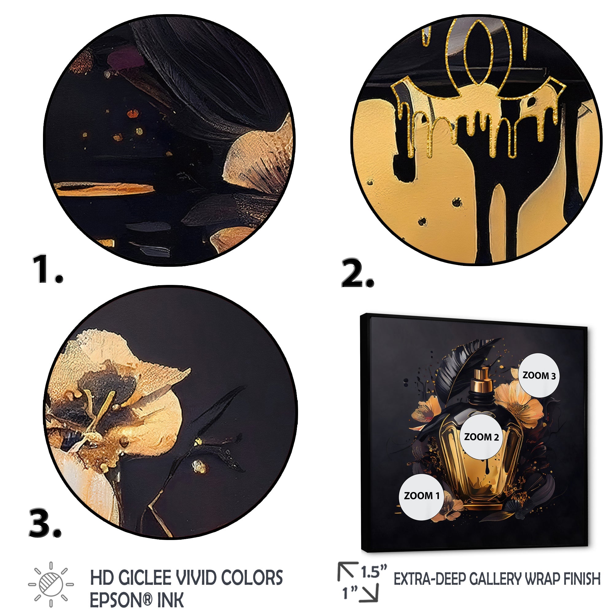 Chic Black And Gold Perfume Bottle IX