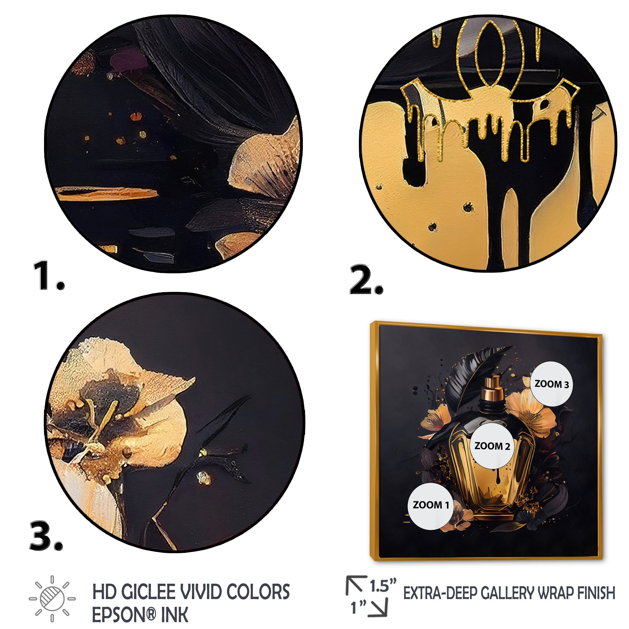 Chic Black And Gold Perfume Bottle IX