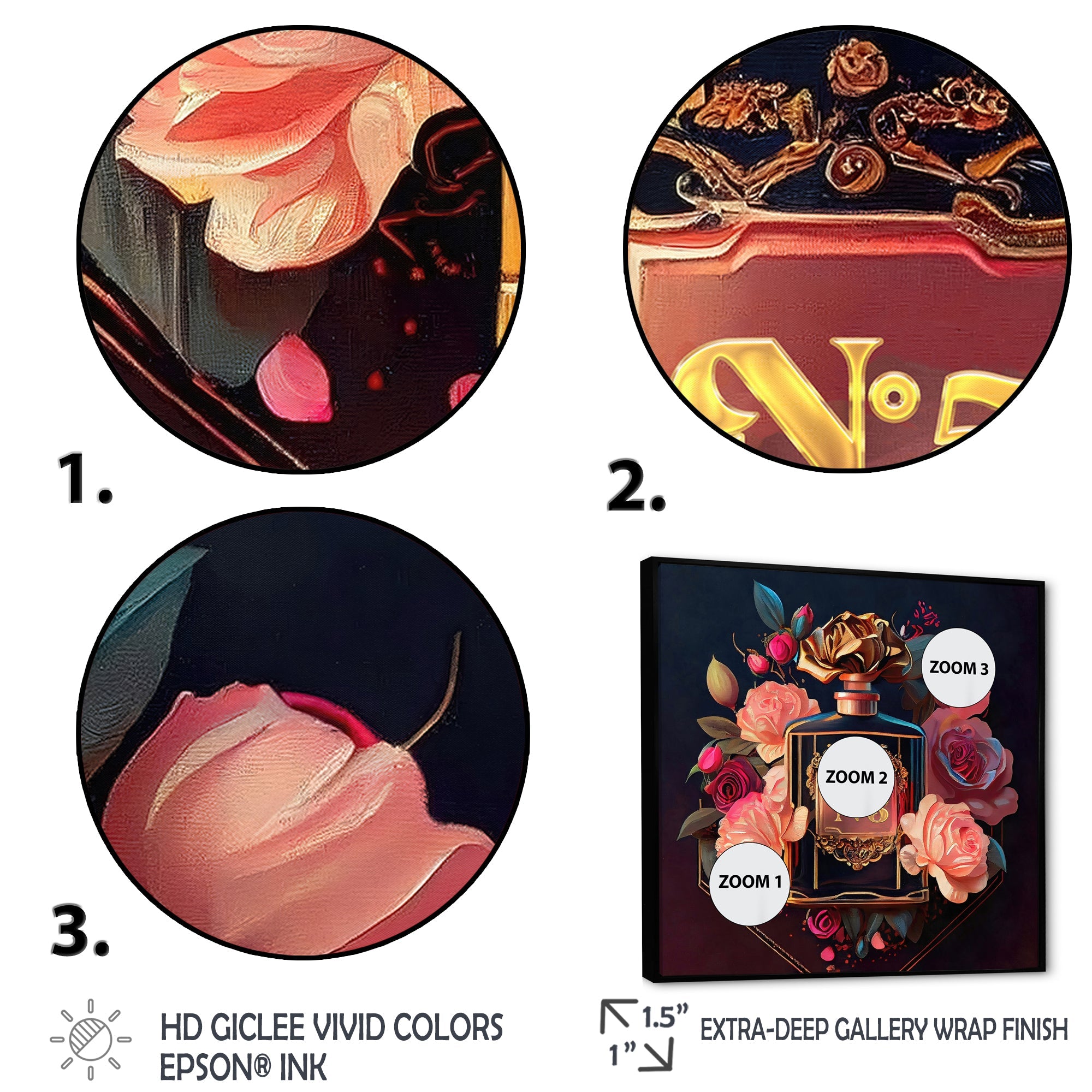 Chic Perfume Bottle With Pink Roses II