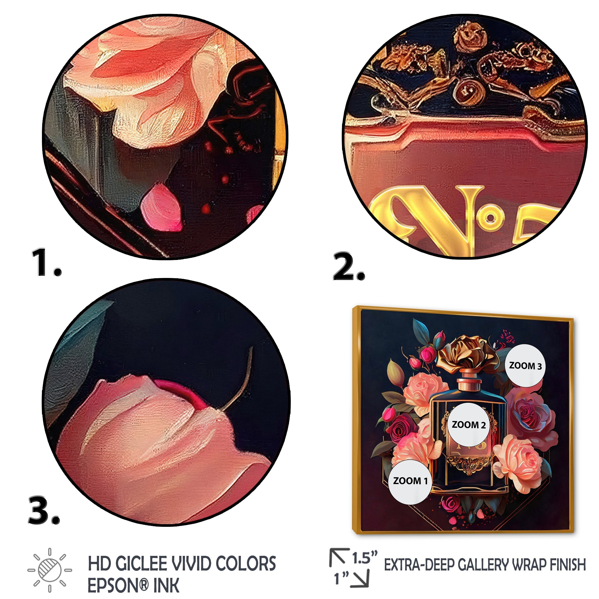 Chic Perfume Bottle With Pink Roses II