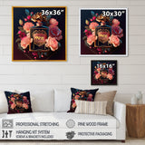 Chic Perfume Bottle With Pink Roses II