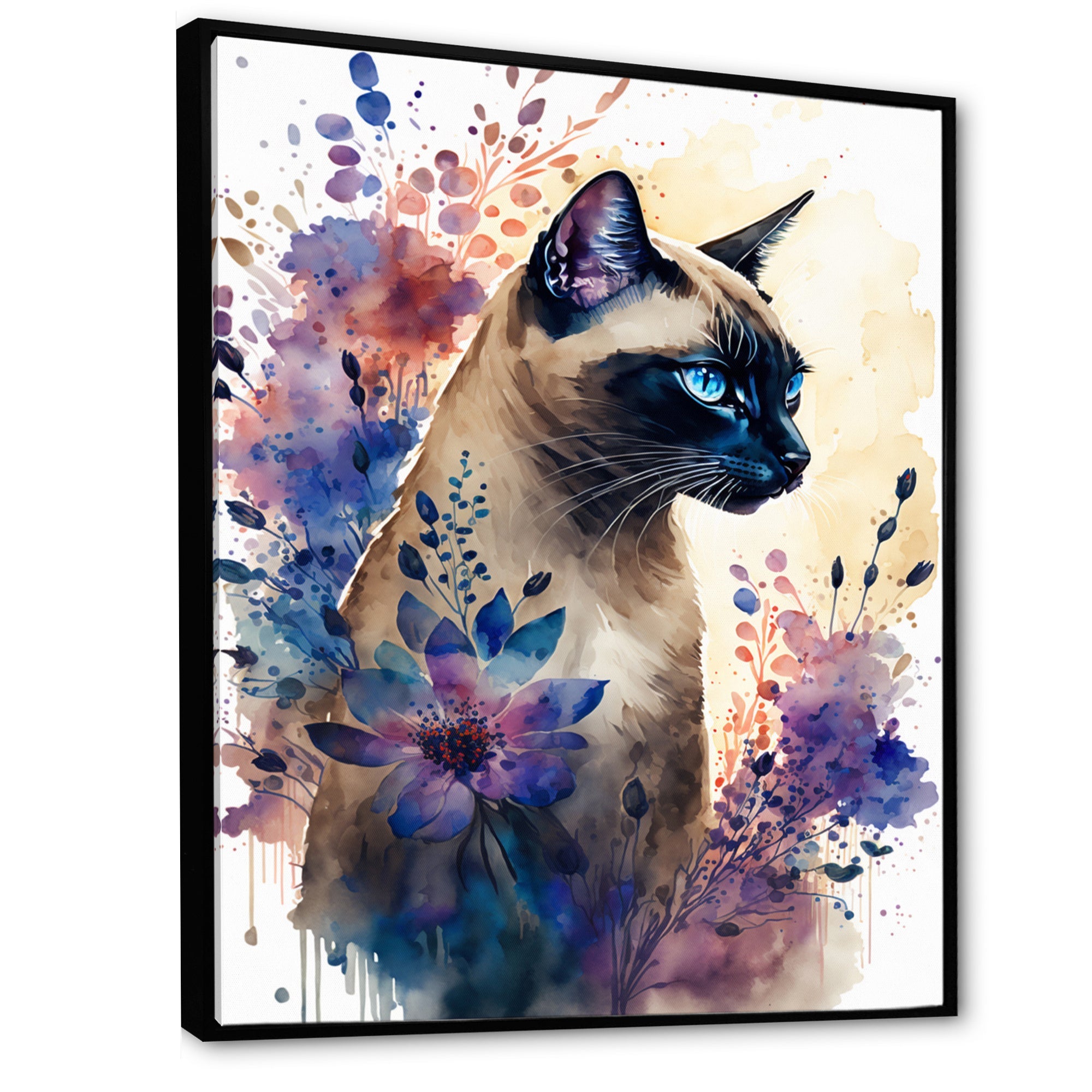 Cute Siamese Floral Art I