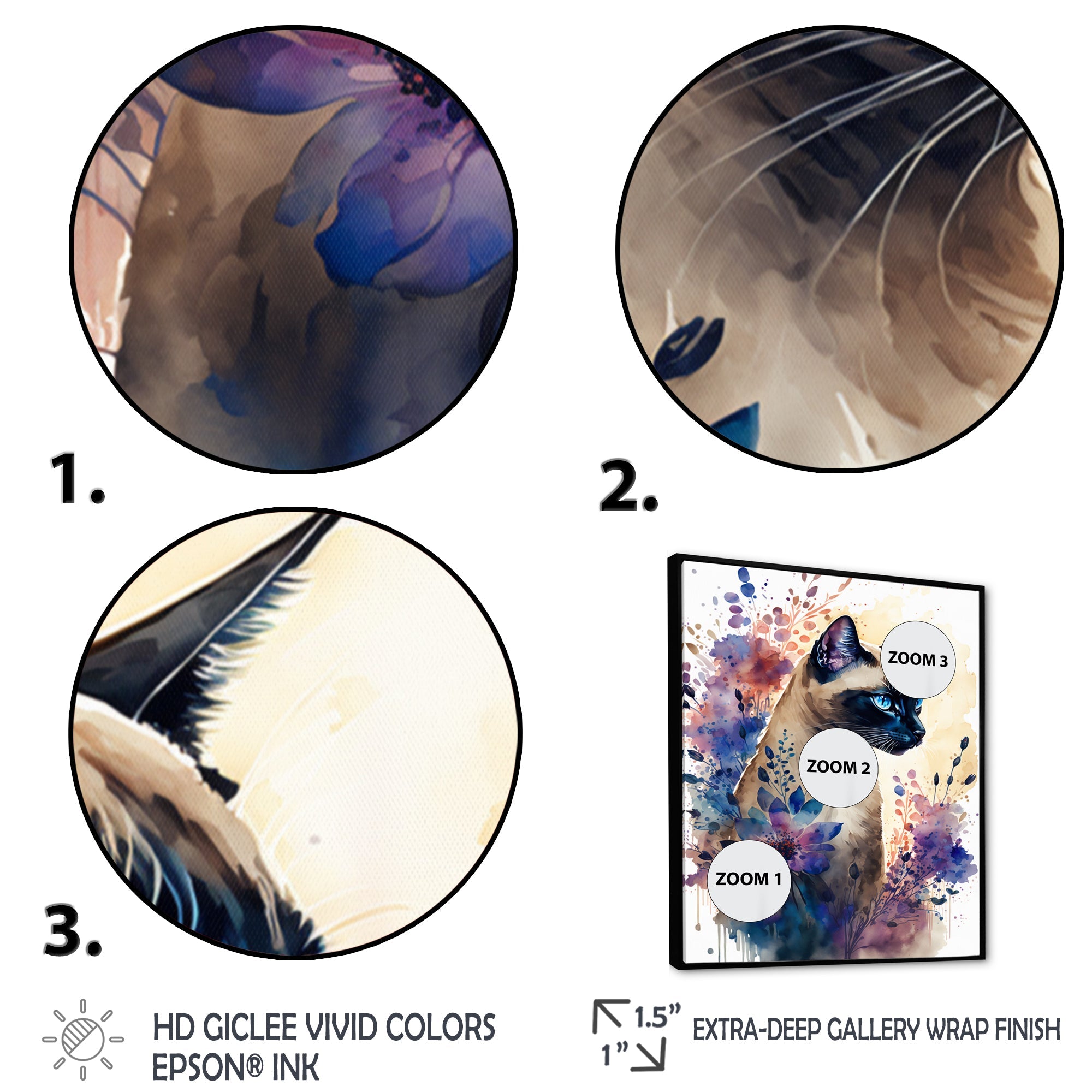 Cute Siamese Floral Art I