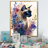 Cute Siamese Floral Art I