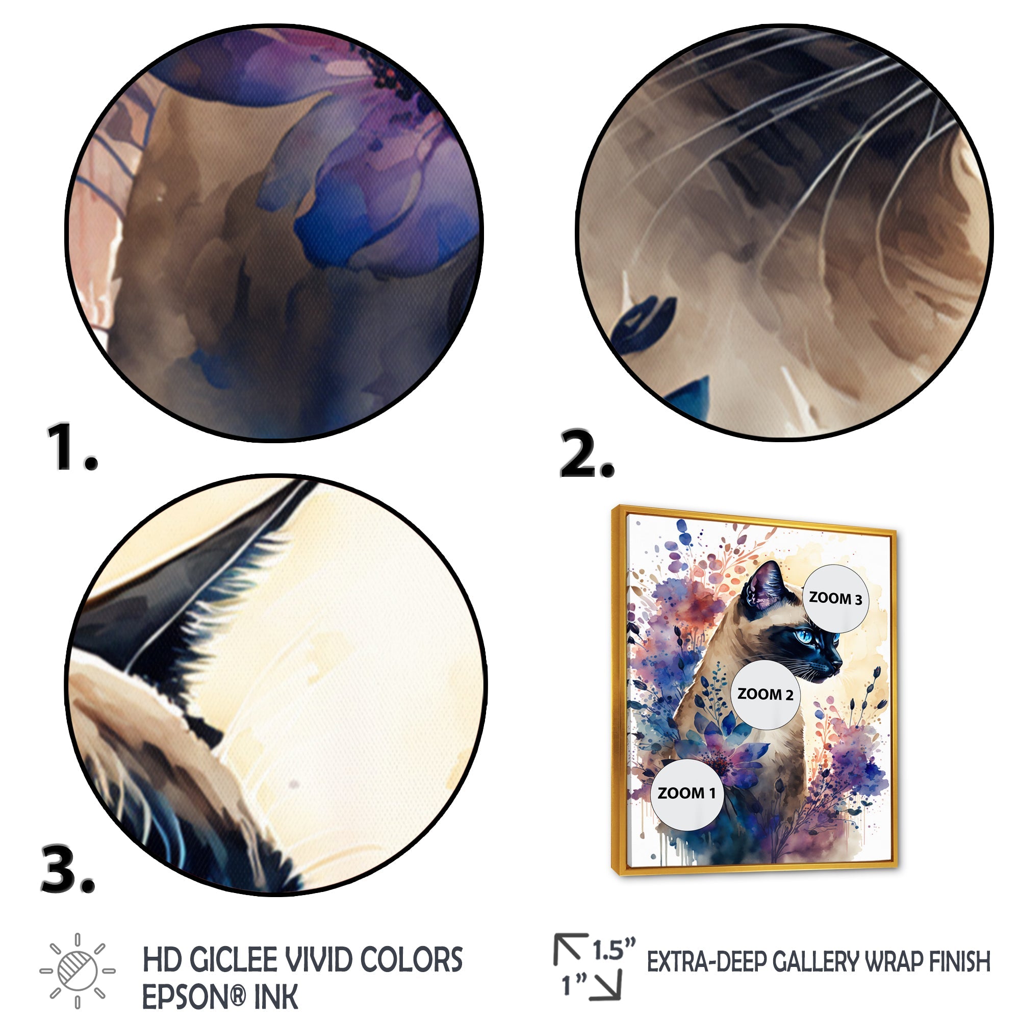 Cute Siamese Floral Art I