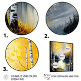 Monochrome Golden Birch Trees By The Lake I