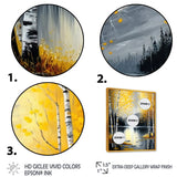 Monochrome Golden Birch Trees By The Lake I