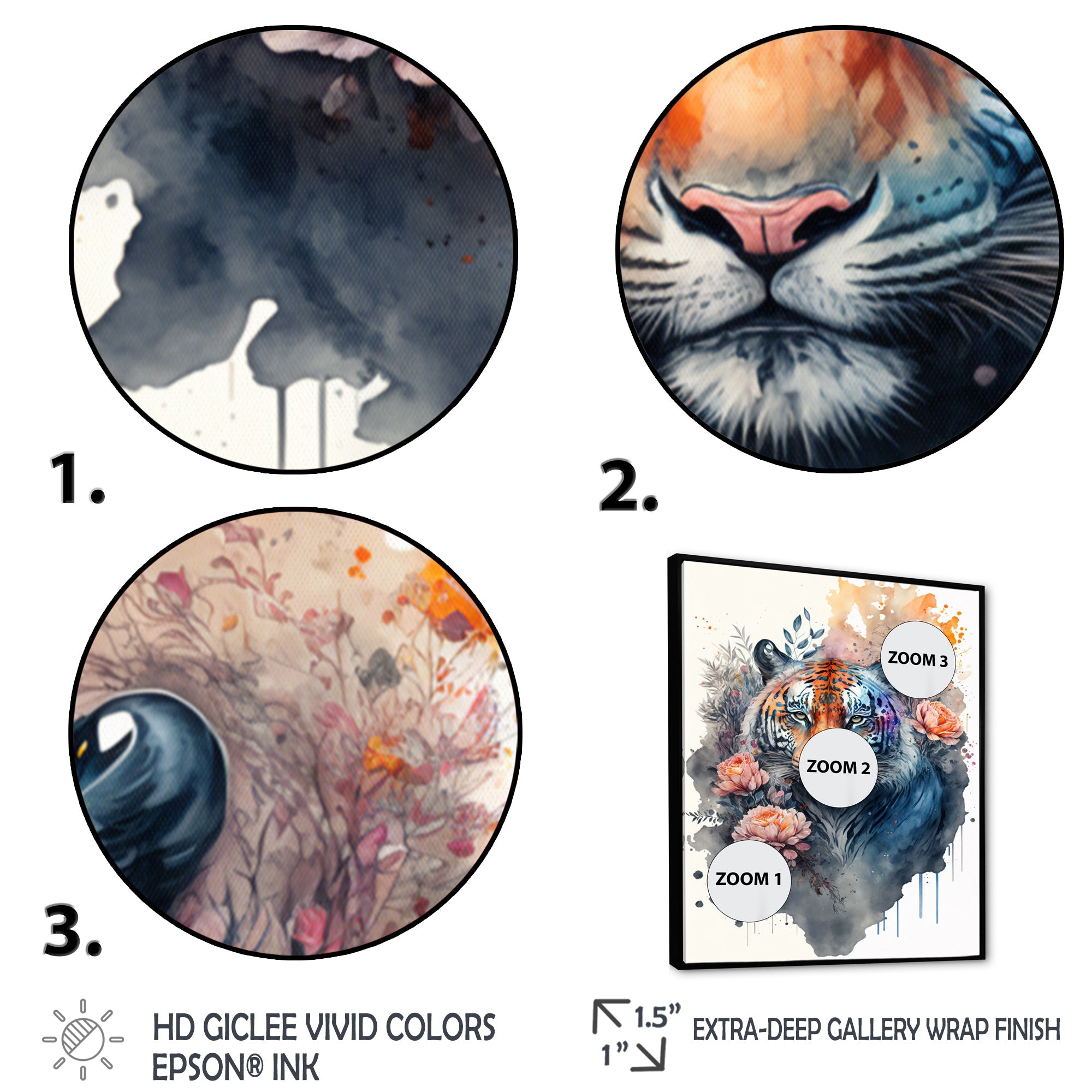 Cute Tiger Floral Art III