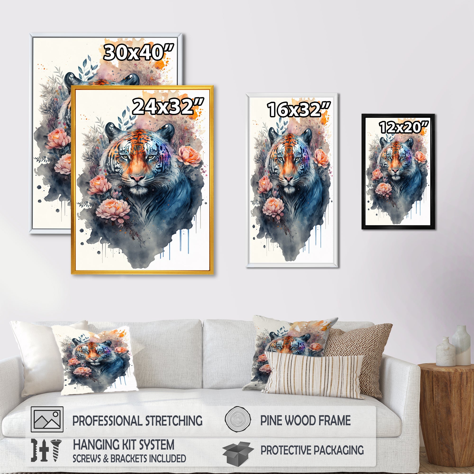 Cute Tiger Floral Art III