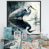 Cute Heron In A Lake Floral Art IV