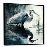 Cute Heron In A Lake Floral Art IV