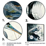 Cute Heron In A Lake Floral Art IV