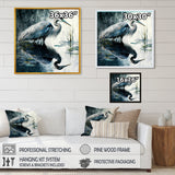 Cute Heron In A Lake Floral Art IV