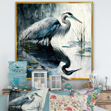 Cute Heron In A Lake Floral Art IV