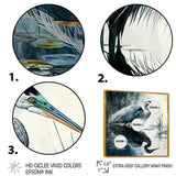 Cute Heron In A Lake Floral Art IV