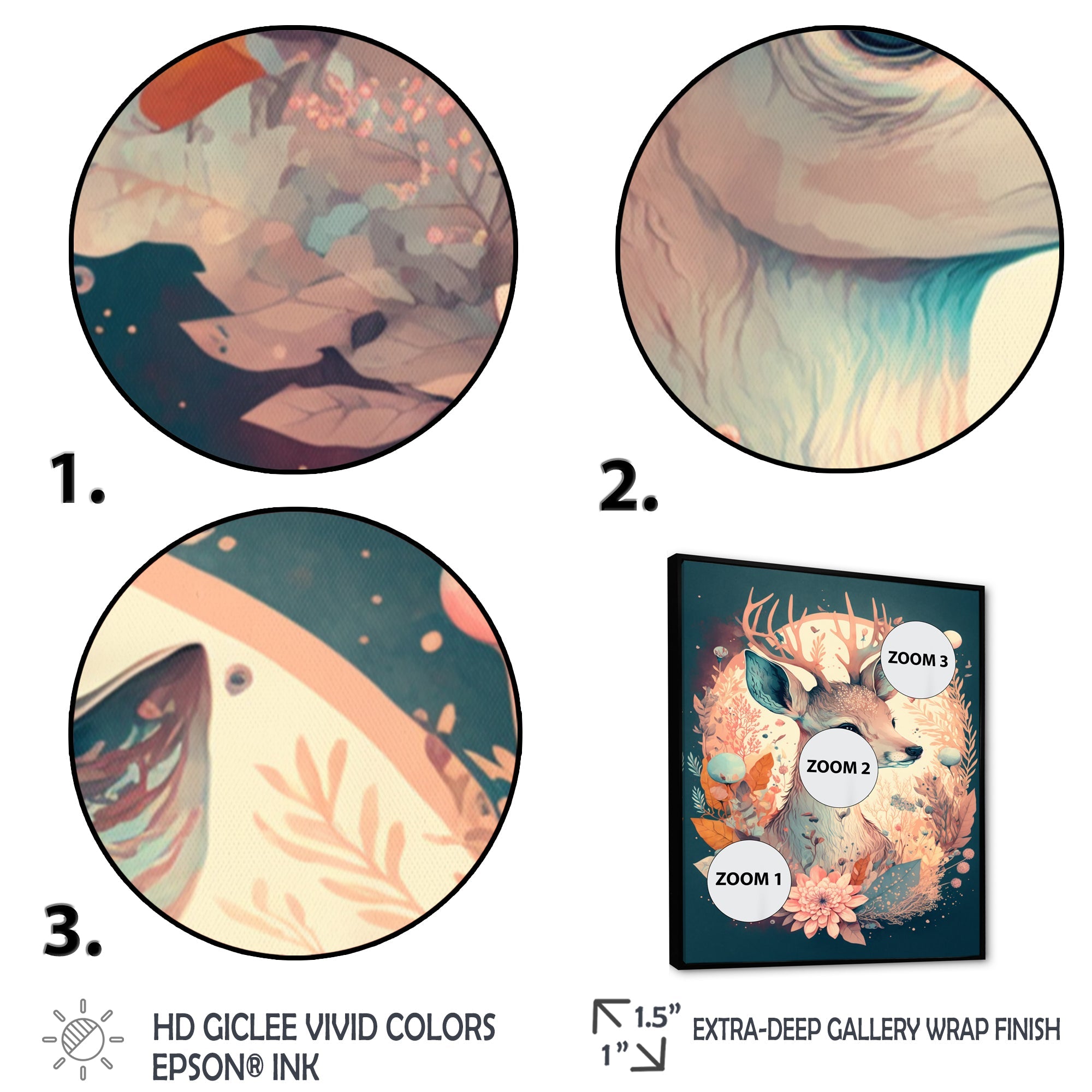 Cute Deer Floral Art IV