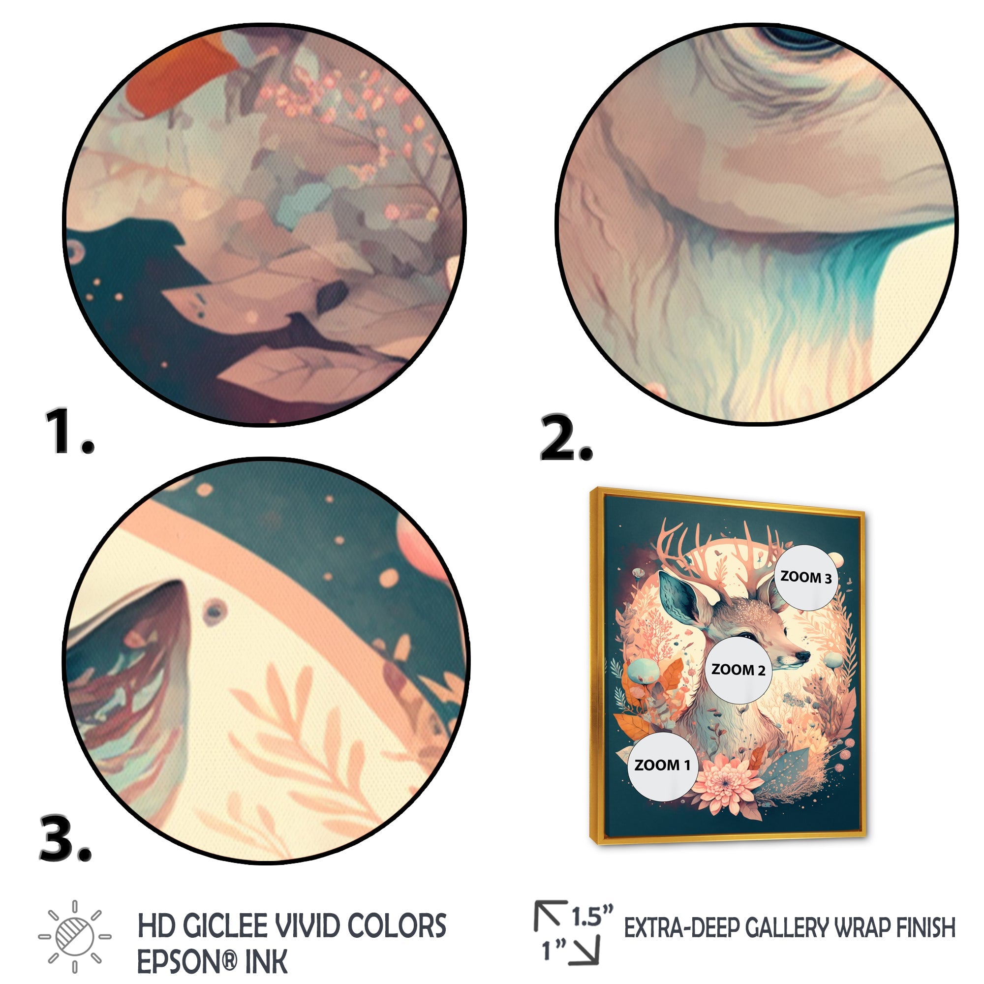 Cute Deer Floral Art IV