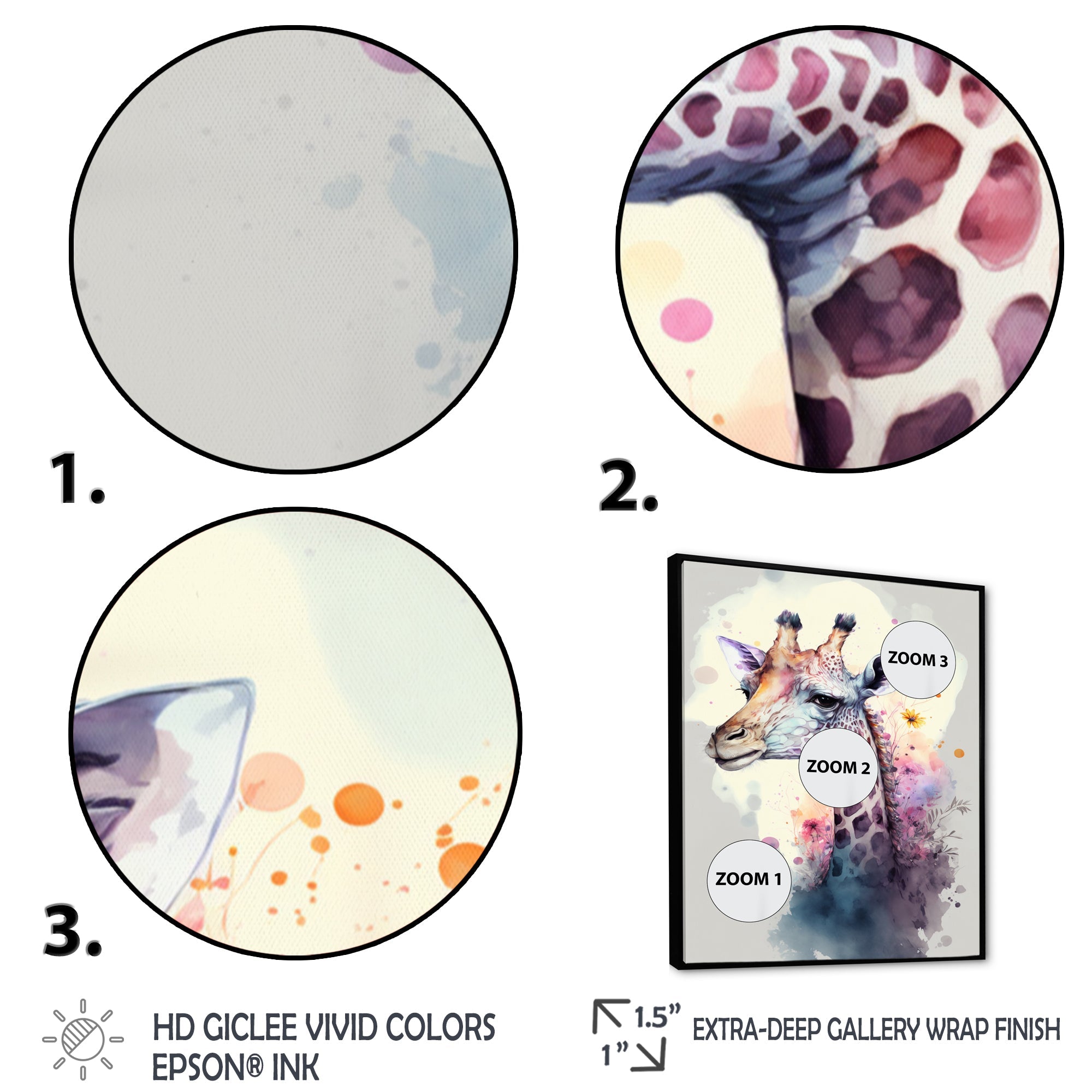 Cute Giraffe Floral Art III