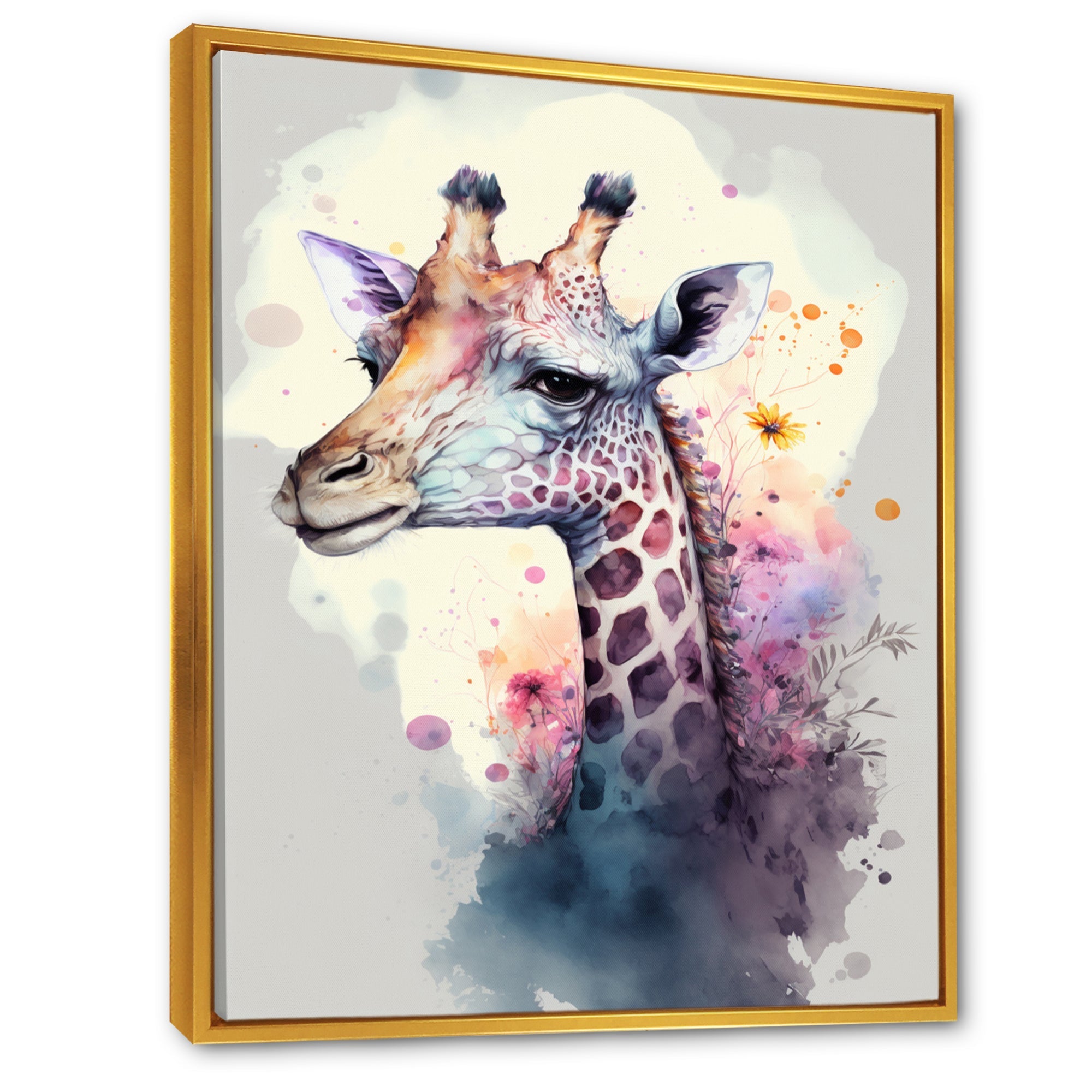 Cute Giraffe Floral Art III