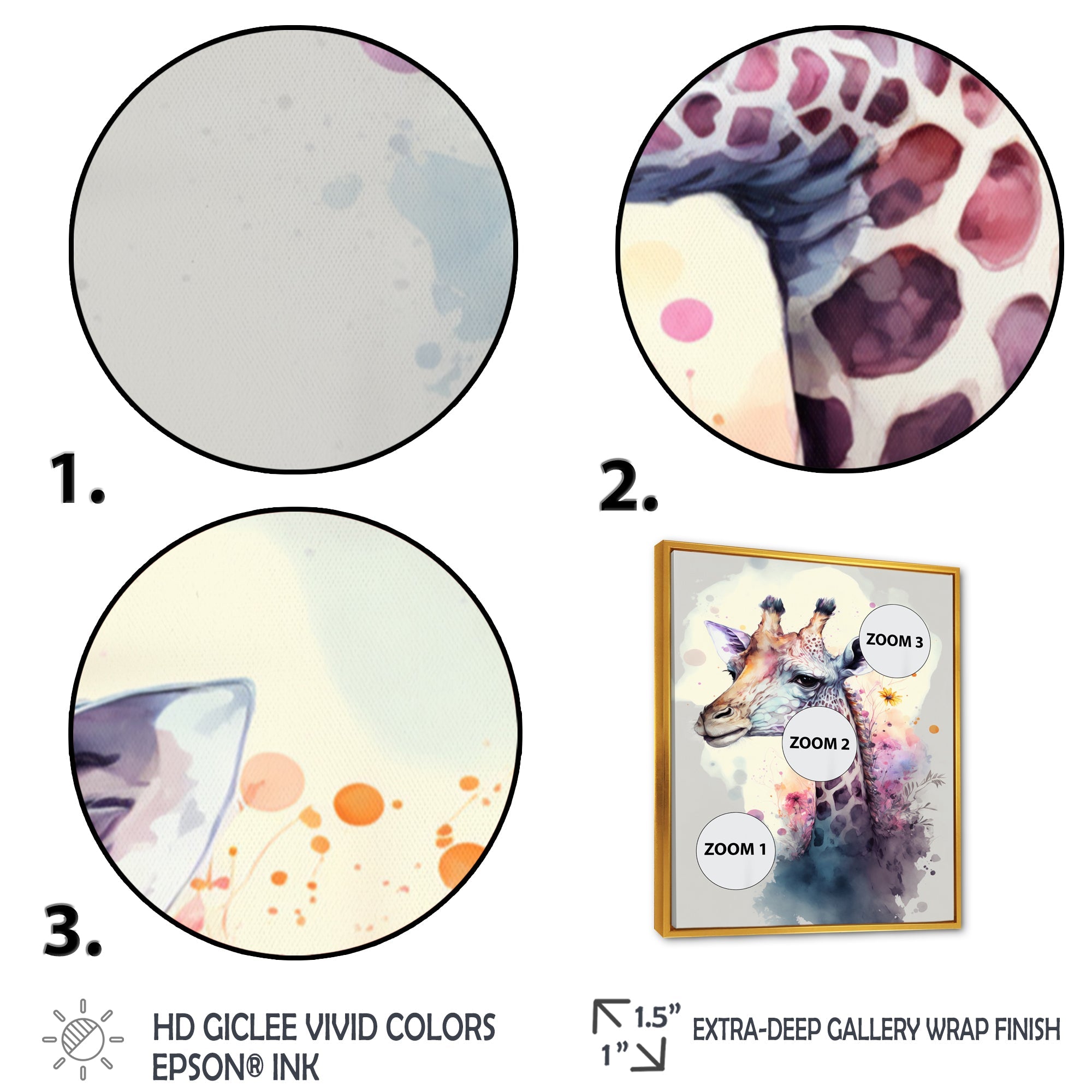 Cute Giraffe Floral Art III