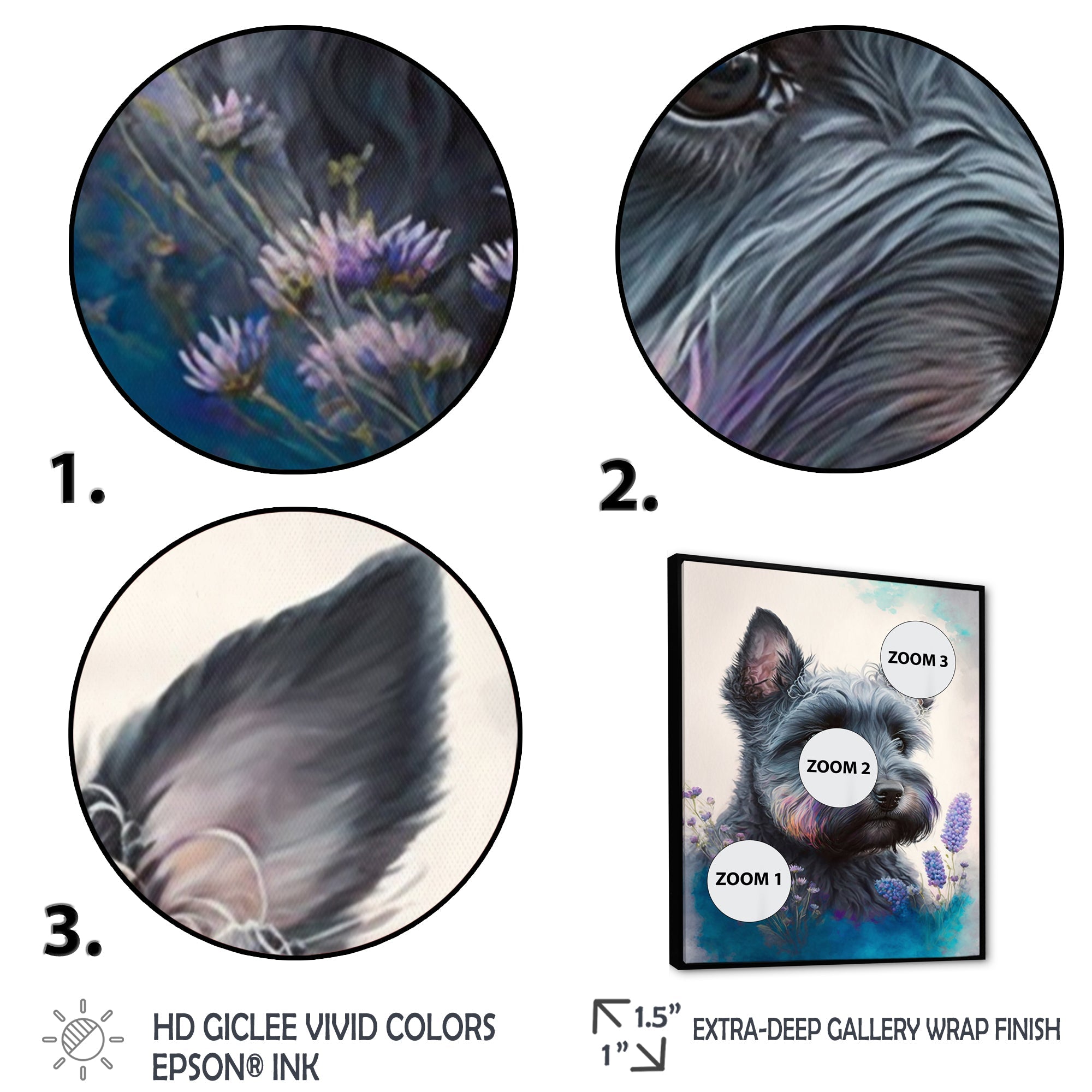 Cute Schnauzer Floral Art