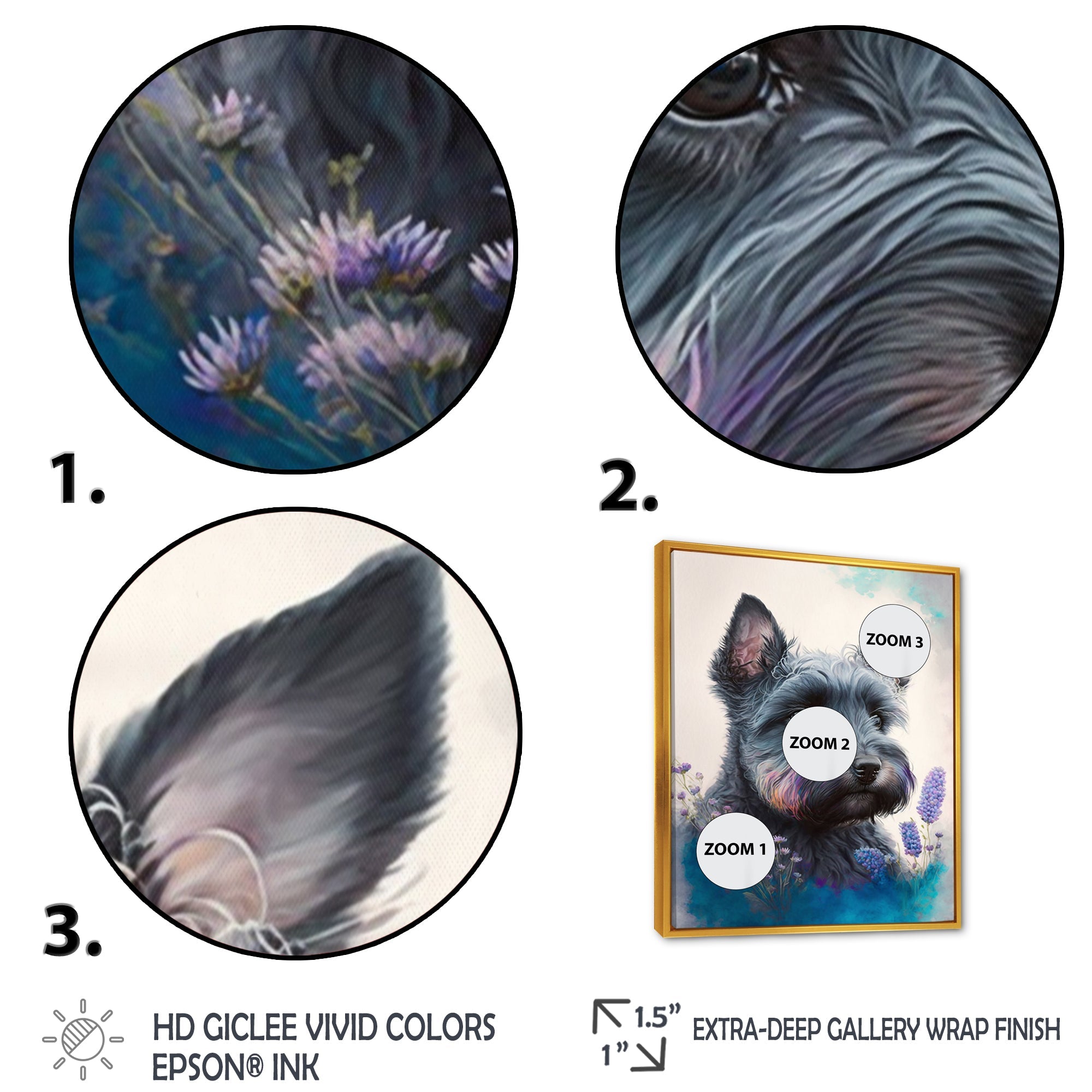 Cute Schnauzer Floral Art