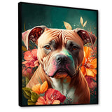 Cute Pitbul Floral Art I