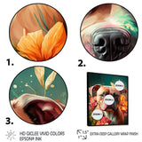 Cute Pitbul Floral Art I