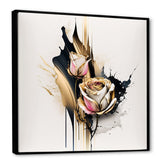 Roses Flow Flower On Golden Beige Paint VI