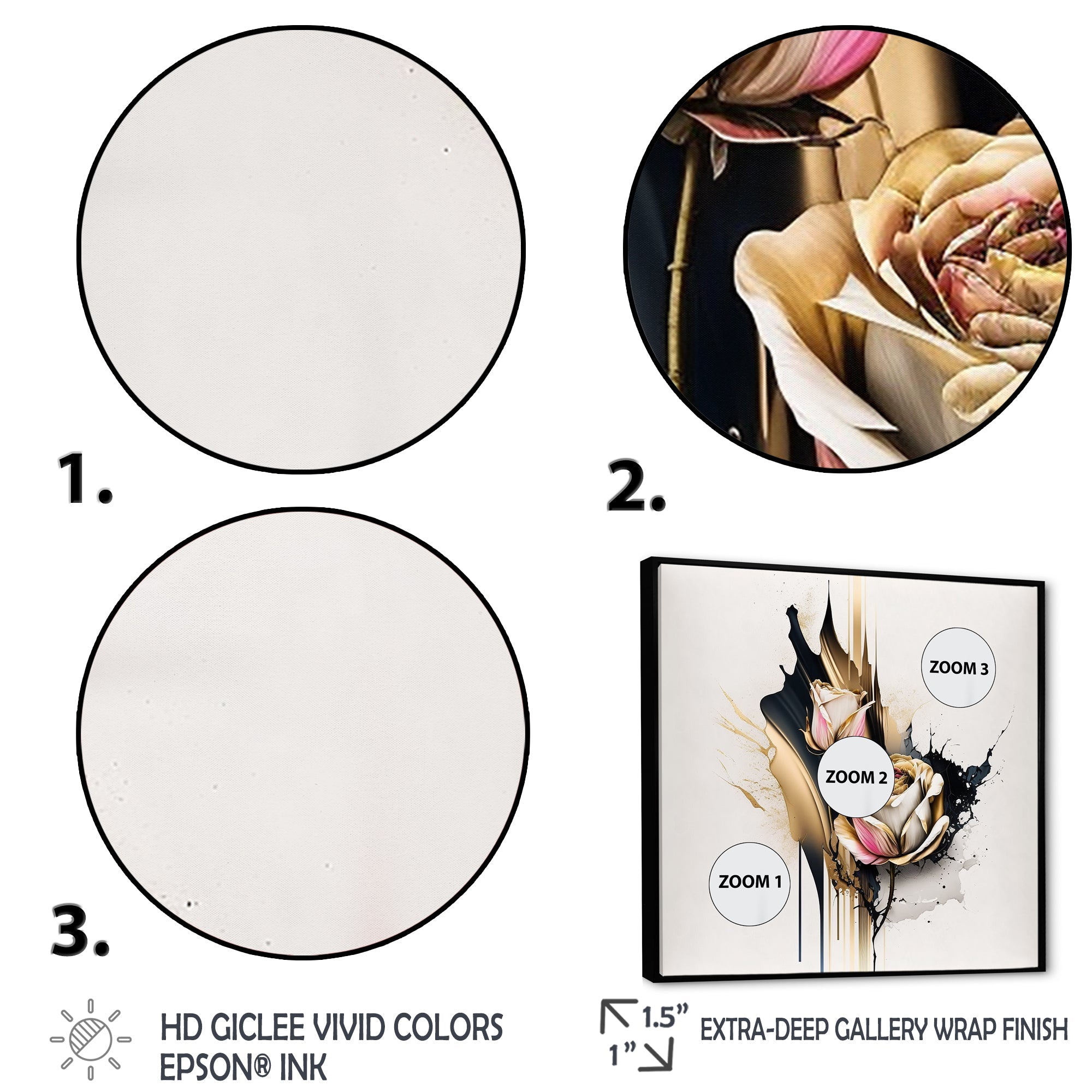 Roses Flow Flower On Golden Beige Paint VI