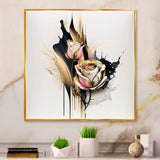 Roses Flow Flower On Golden Beige Paint VI