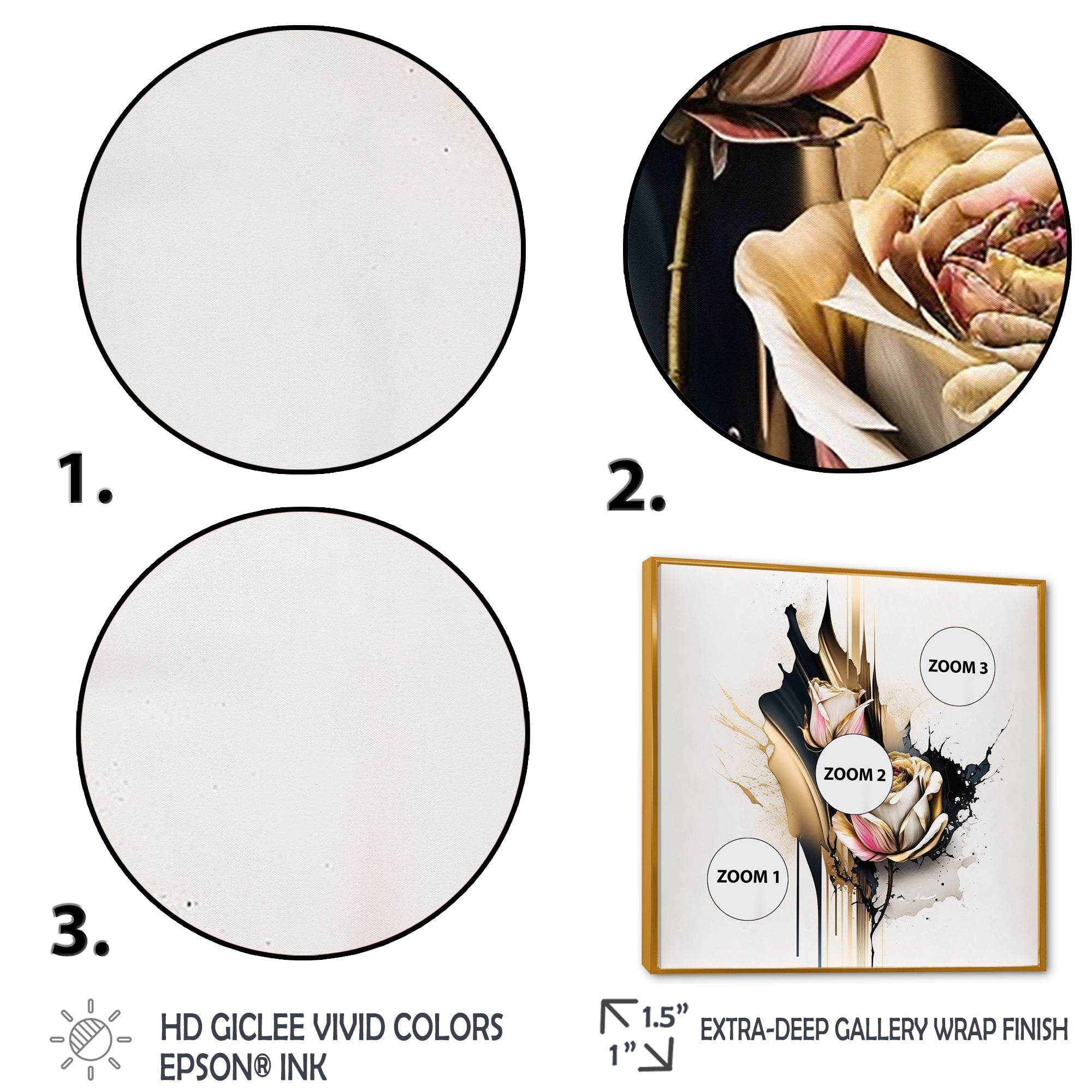 Roses Flow Flower On Golden Beige Paint VI