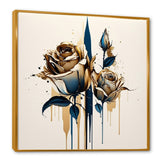 Roses Flow Flower On Golden Beige Paint VIII