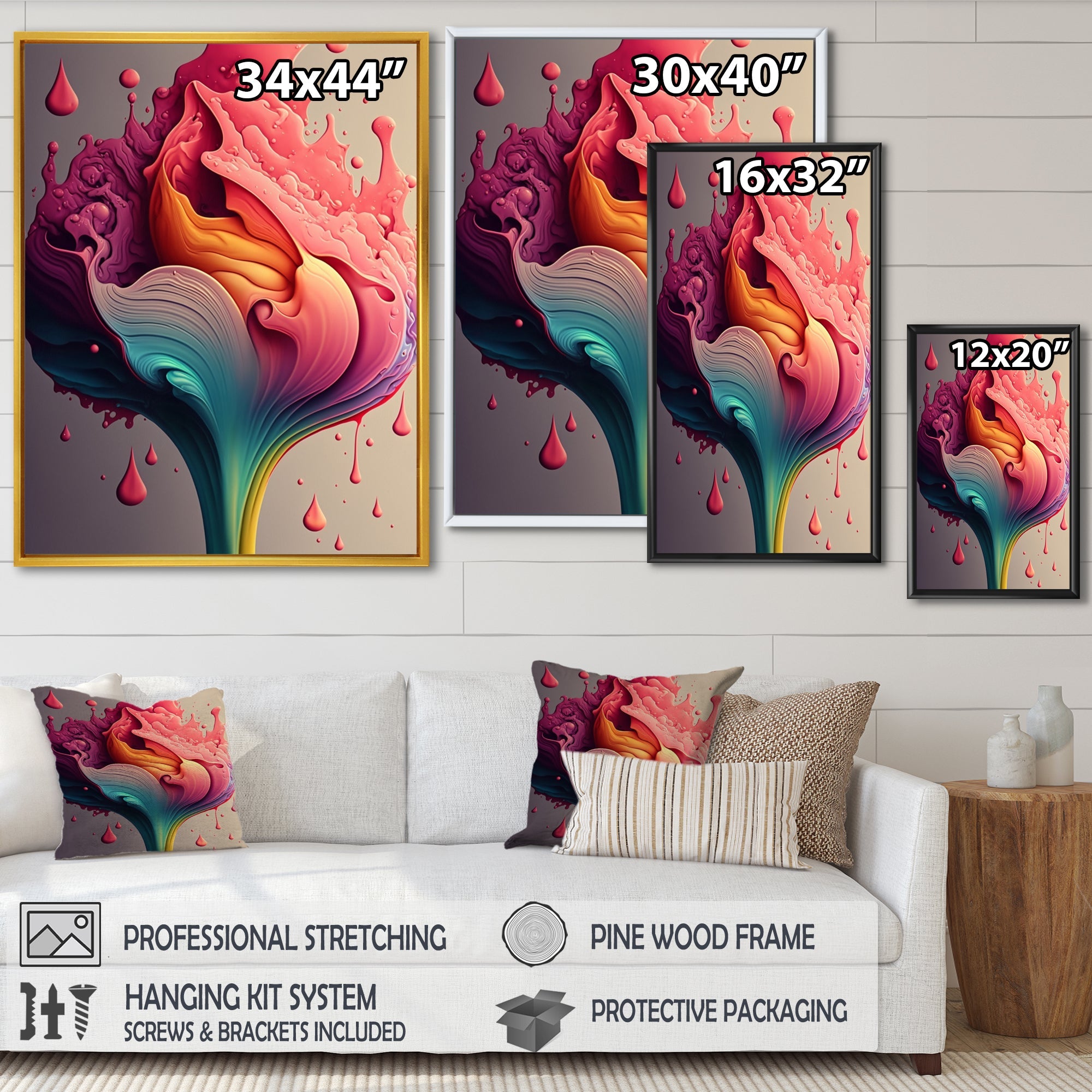 Multicolor Liquid Ink Tulip Flowers I