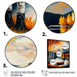 Red And Orange Birch Trees By The Lake VII