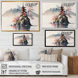 Japanese Landscape In Watercolor I