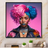 Pink And Blue African American Woman III