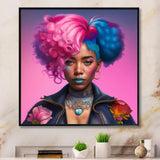 Pink And Blue African American Woman III